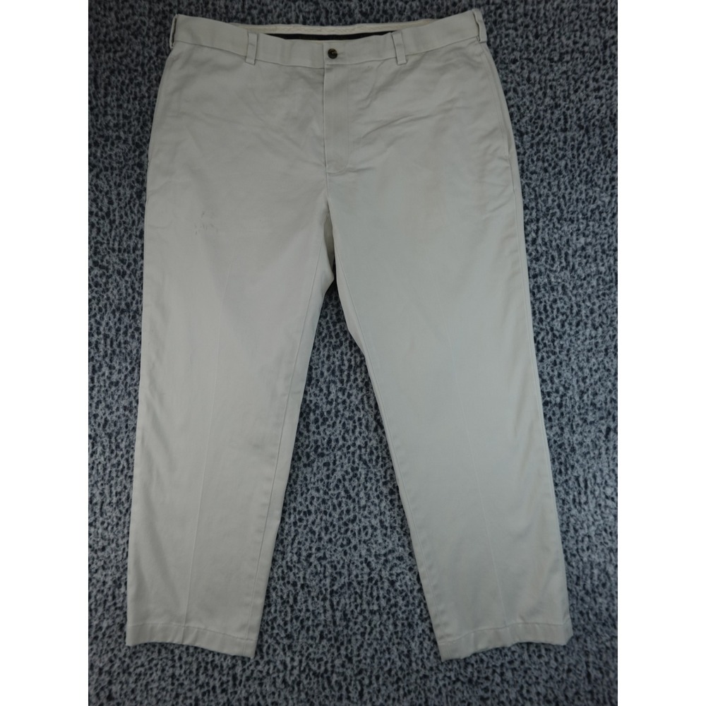 Brooks Brothers Chino Pants Mens‎ 38x30 Beige Good Flat Front Cotton Twill